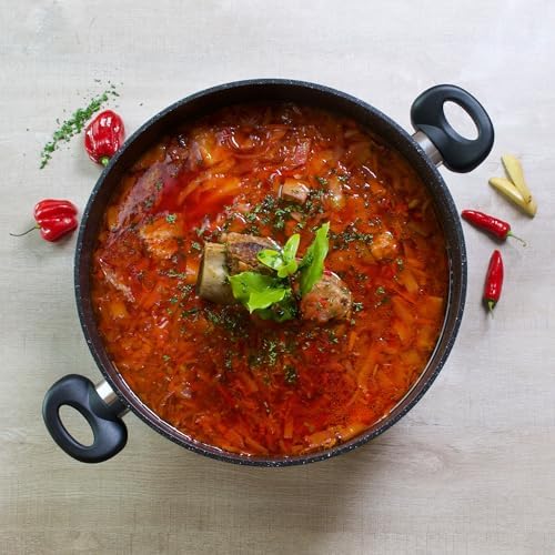 51zhro6etsl. ac .jpg STONELINE Casserole 28 cm Gris - Revêtement Antiadhésif avec Particules de Pierre - Compatible Four et Induction - Couve