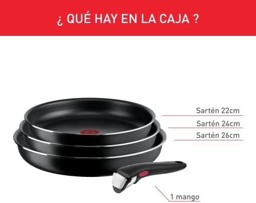 31mcieijsrl. ac .jpg Poêles Tefal Ingenio Easy On Lot de 3, antiadhésifs et revêtus de titane, pour cuisiniers débutants, idéaux pour le dîne