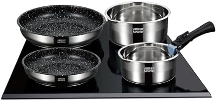 41q7iunxngl. ac .jpg ARTHUR MARTIN Batterie de Cuisine Inox 10 Pièces Cuisine USA | Antiadhérents, Compatible Tous Feux, Poignées Amovibles |