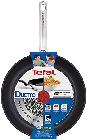 41tppjf6vll. ac .jpg Poêle Tefal Duetto A7040863, Induction, Revêtement antiadhésif, Acier inoxydable 18/10, Garantie 10 ans