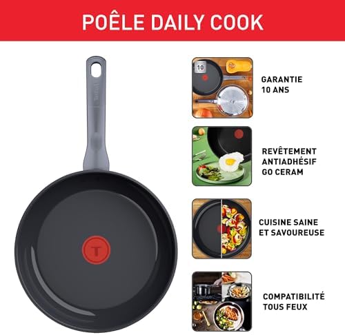 41nyvxvw6l. ac .jpg Tefal Duetto On Batterie de 3 Poêles 20/24/28cm, Garantie de 10 Ans, Revêtement Antiadhésif Go Ceram G766S334