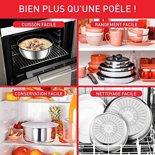 515pztzybpl. ac .jpg Tefal Ingenio Preference Batterie de Cuisine 15 Pièces induction Acier Inoxydable Antiadhésif Empilable Compatible Lave-