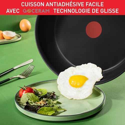 51ev0yhmzwl. ac .jpg Tefal Duetto On Batterie de 3 Poêles 20/24/28cm, Garantie de 10 Ans, Revêtement Antiadhésif Go Ceram G766S334