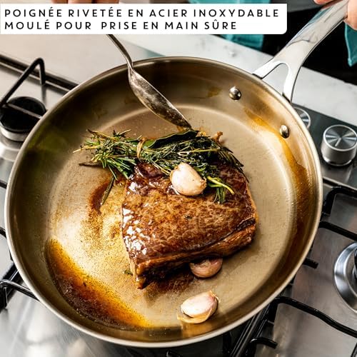51jz67dqhsl. ac .jpg Poêle Tefal Jamie Oliver Cook Smart Inox Induction Robuste | Poignée Rivetée Poêle Tefal Jamie Oliver Cook Smart 28 cm