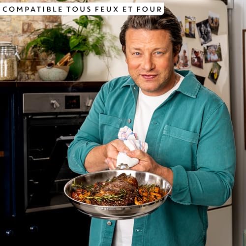 51lkzt6spkl. ac .jpg Poêle Tefal Jamie Oliver Cook Smart Inox Induction Robuste | Poignée Rivetée Poêle Tefal Jamie Oliver Cook Smart 28 cm