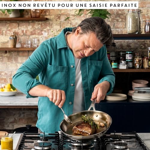51tgbgnq al. ac .jpg Poêle Tefal Jamie Oliver Cook Smart Inox Induction Robuste | Poignée Rivetée Poêle Tefal Jamie Oliver Cook Smart 28 cm