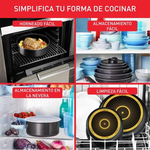 51tfzuytrl. ac .jpg Poêles Tefal Ingenio Easy On Lot de 3, antiadhésifs et revêtus de titane, pour cuisiniers débutants, idéaux pour le dîne